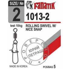 Вертлюг с застежкой Fanatik Rolling Swivel W/Nice Snap