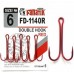 Двойные крючки Fanatik FD-1140 Red