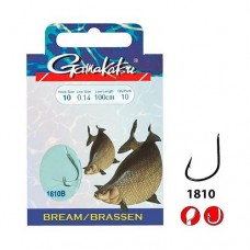 Крючок одинарный с поводком Gamakatsu BKS-1810B Bream Feed 75см 10 шт.