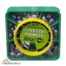 Грузила Sensas OLIVETTE GM оливка большые набор