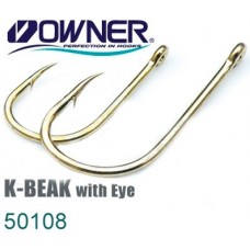 Крючок одинарный Owner 50108 K-Beak with Eye 7-12 шт.