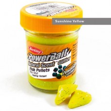 Паста форелевая Berkley Powerbait Natural Scent Glitter Trout Bait (50 г) Fish Pellet Sunshine Yellow