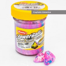 Паста форелевая Berkley Powerbait Natural Scent Glitter Trout Bait (50 г) Garlic Captain America