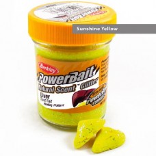 Паста форелевая Berkley Powerbait Natural Scent Glitter Trout Bait (50 г) Liver Sunshine Yellow