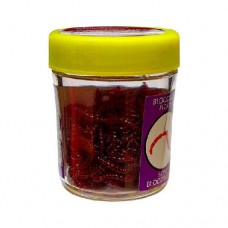 Насадки искусственные съедобные Kosadaka Bloodworm Мотыль темно-красный (банка, 9 г)