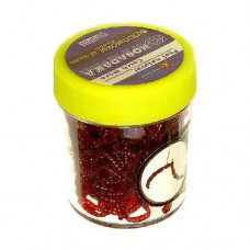 Насадки искусственные съедобные Kosadaka Bloodworm Мотыль темно-красный (банка, 18 г)