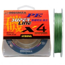 Леска плетеная Kosadaka Super Line PE X4 150м (0,14мм) Dark green
