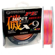 Леска плетеная Kosadaka Super Line PE X9 150м (0,25мм) Multicolor