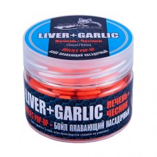 Бойлы плавающие Sonik Baits Fluo Pop-Ups Liver-Garlic(Печень+Чеснок) 14мм 90мл