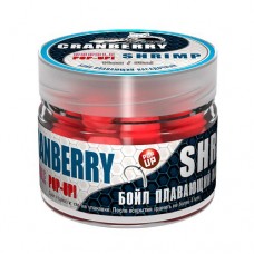 Бойлы плавающие двухцветные Sonik Baits Fluo Pop-Ups Cranberry-Shrimp(Клюква-Креветка) 14мм 90мл