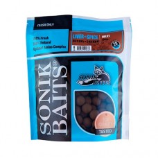 Бойлы тонущие Sonik Baits Sinking Liver-Spices(Печень+Специи) 20мм 750г