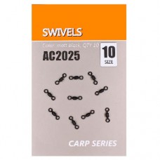 Вертлюги быстросъемные Orange Carp AC2025 Swivels (sz10, 10шт)