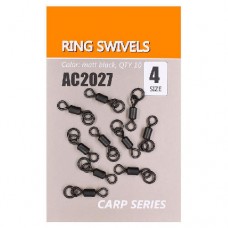 Вертлюги быстросъемные Orange Carp AC2027 Ring swivels (sz4, 10шт)